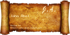 Jahn Ábel névjegykártya
